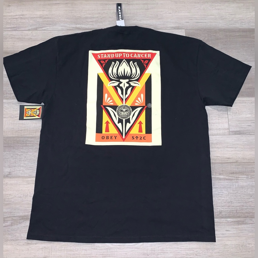 OBEY STAND UP TO CANCER LIMITED EDITION SHIRT TILLYS BLACK XL TEE NEW TAGS